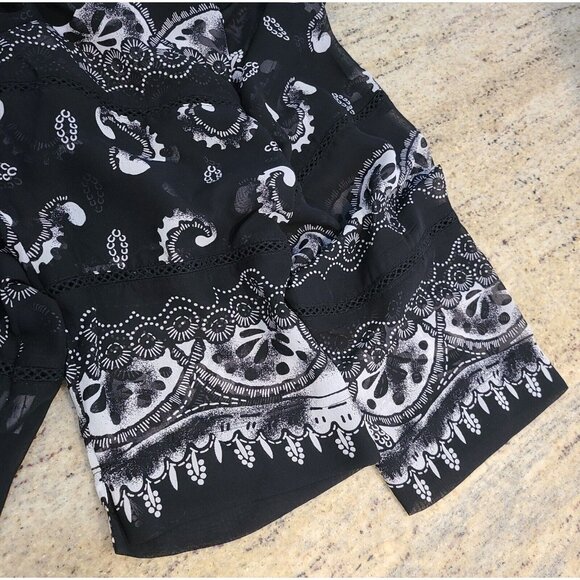 BANANA BAY FINE RESORTWEAR Size L Sheer Cardigan Coverup  3/4 Sleeve Beachy - Picture 11 of 15